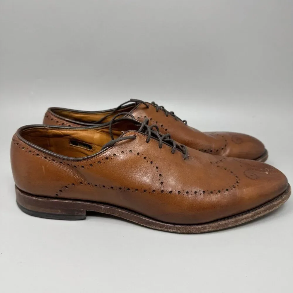 Allen Edmonds Fairfax Walnut Patina Leather Wingtip Dress Shoes Size 10.5 D
